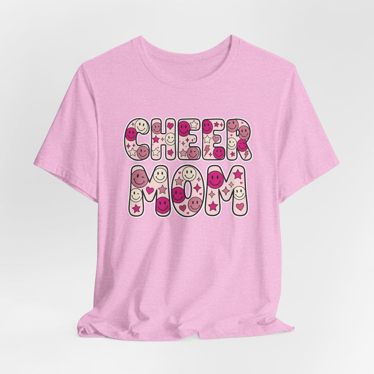 Cheer Mom Smiley Face T-Shirt