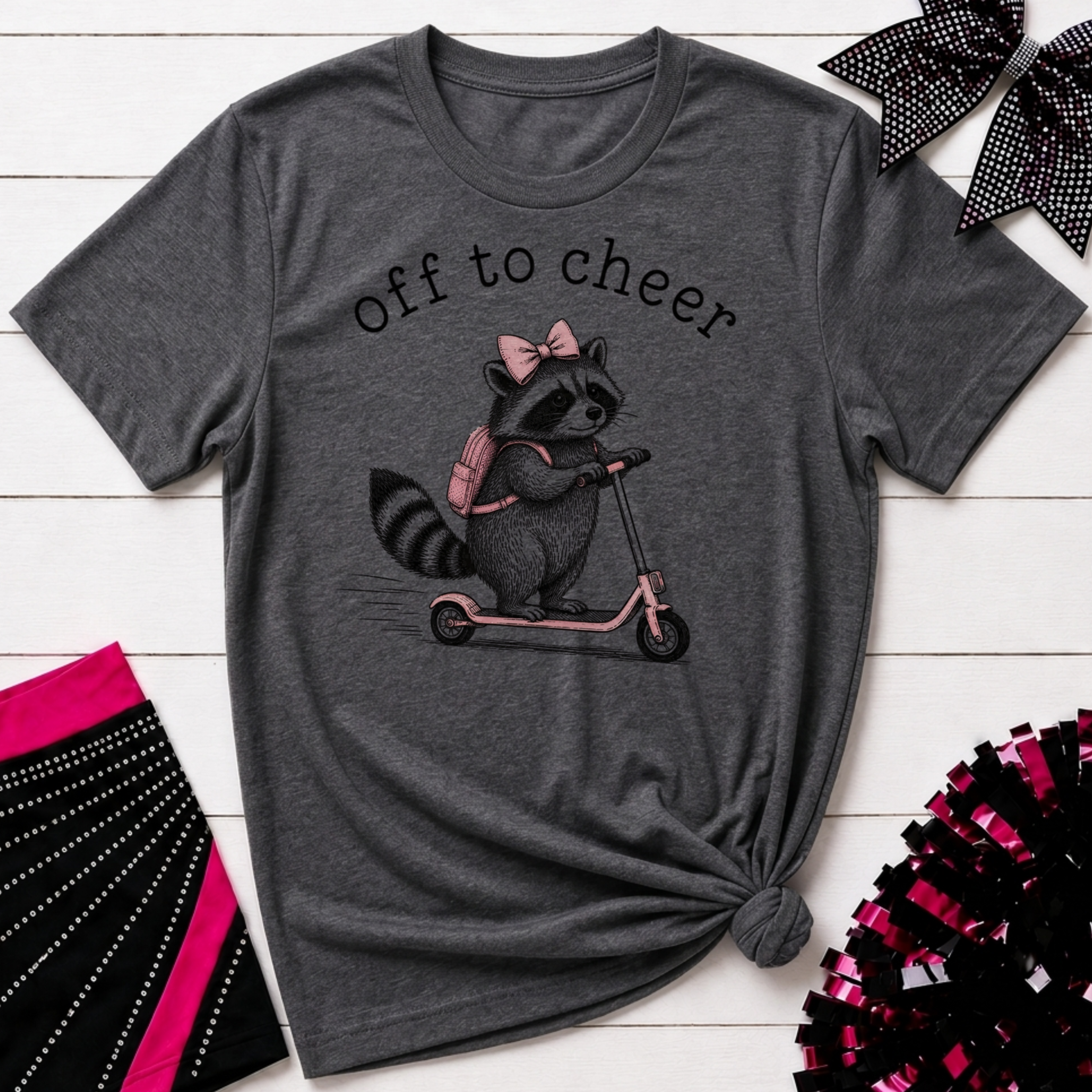 Off to Cheer Raccoon T-Shirt