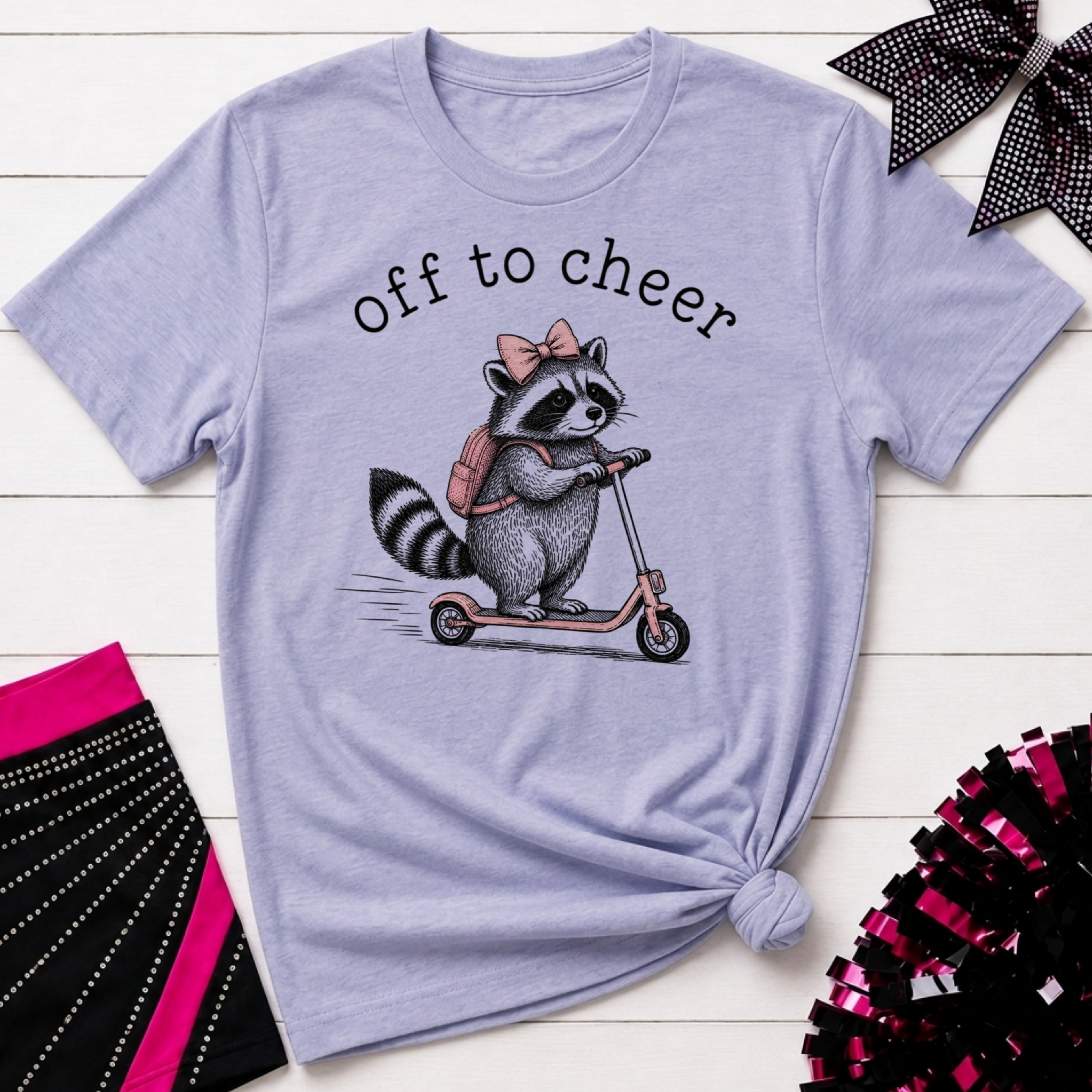 Off to Cheer Raccoon T-Shirt
