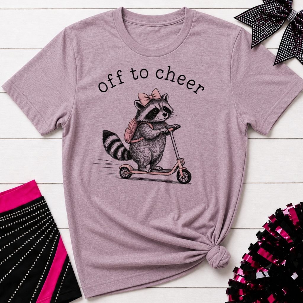 Off to Cheer Raccoon T-Shirt