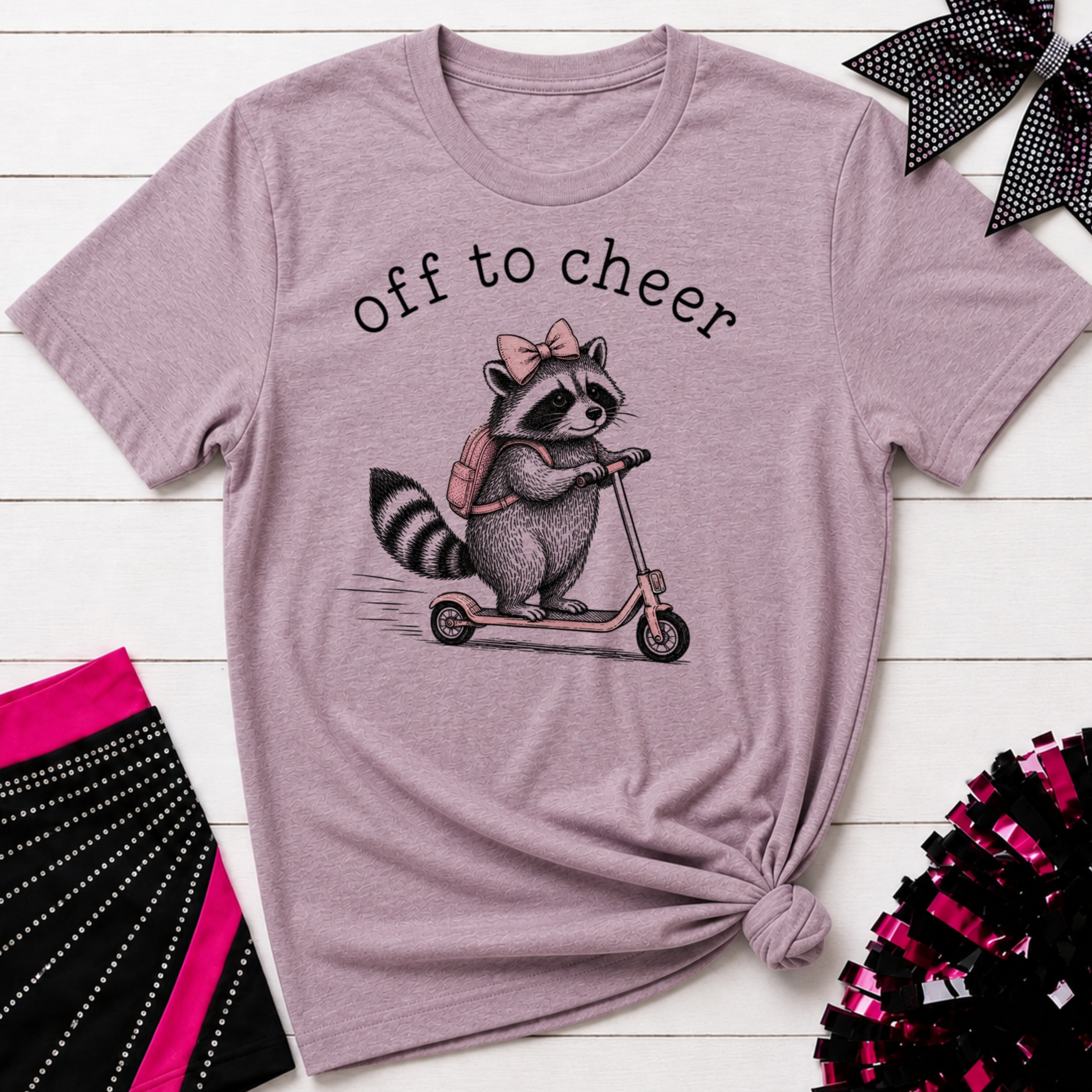 Off to Cheer Raccoon T-Shirt