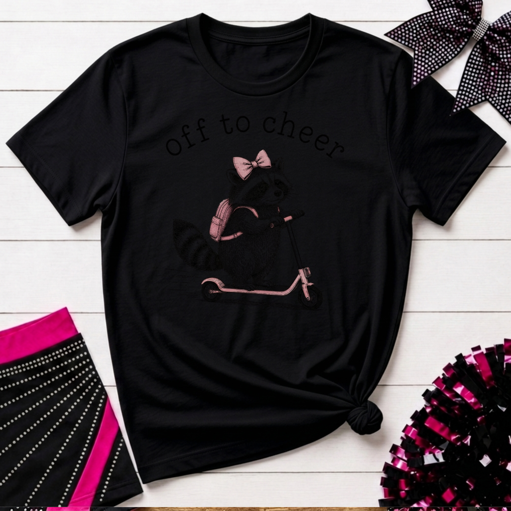 Off to Cheer Raccoon T-Shirt